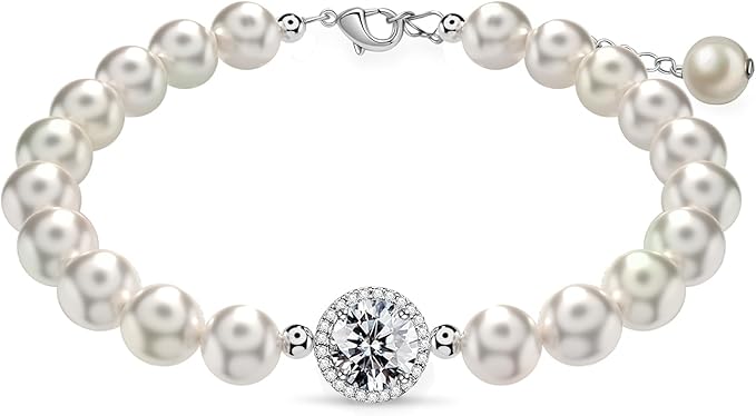Moissanite Pearl Bracelet