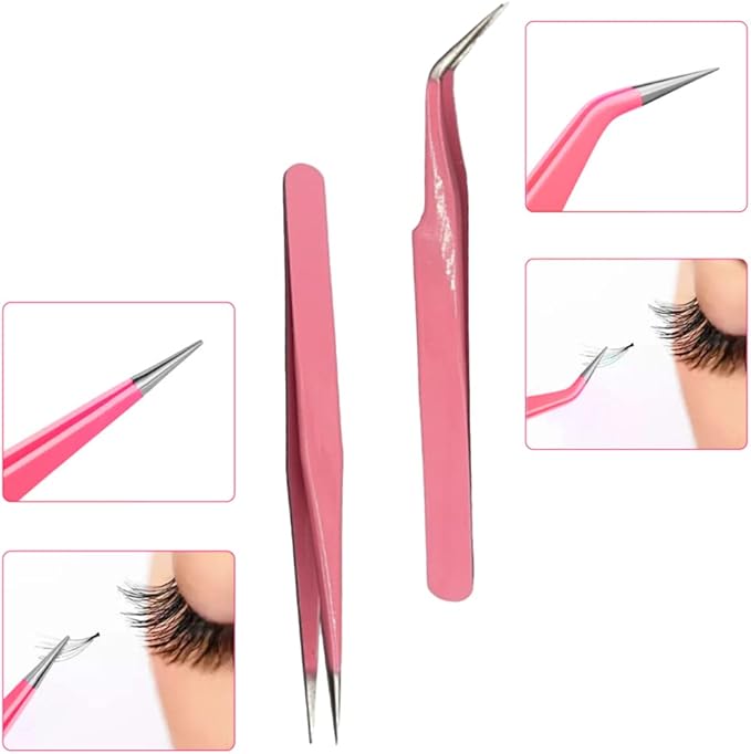 Professoinal Eyelash Tweezers Set