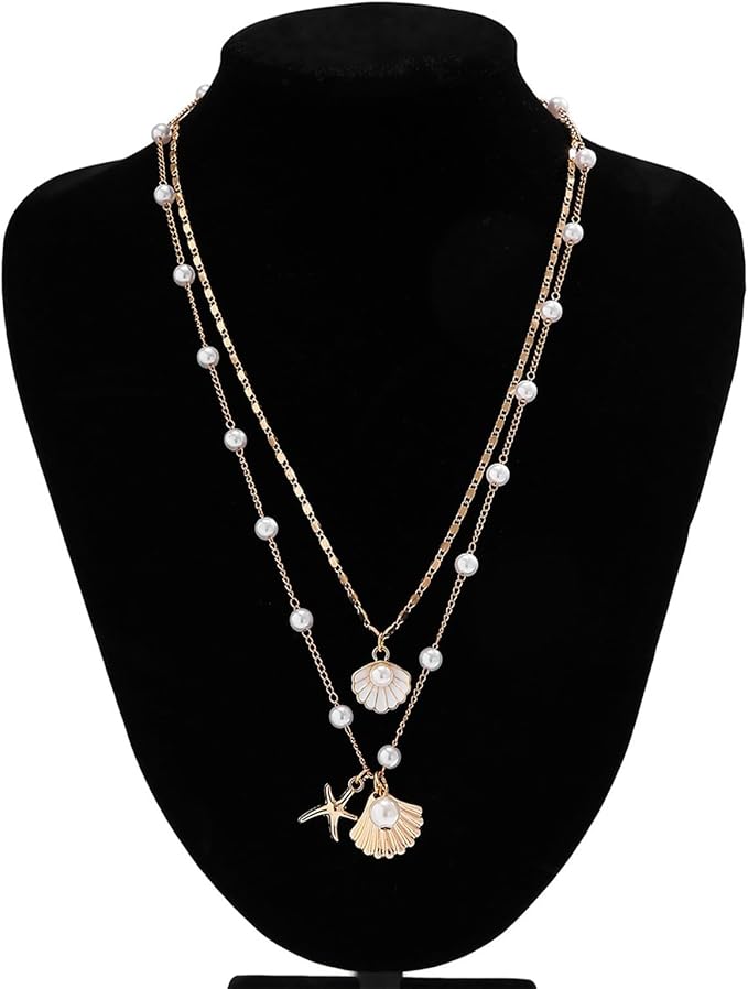 Gold Shell Layered Necklace