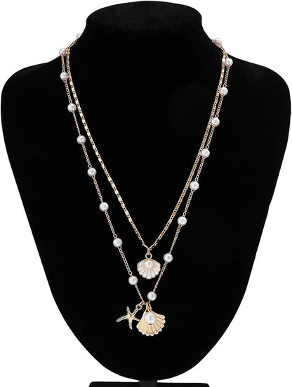 Gold Shell Layered Necklace