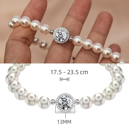 Moissanite Pearl Bracelet
