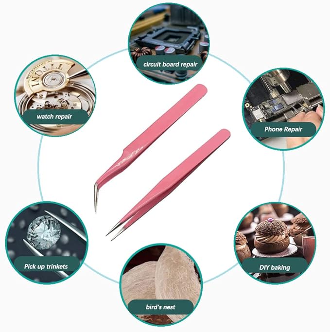 Professoinal Eyelash Tweezers Set
