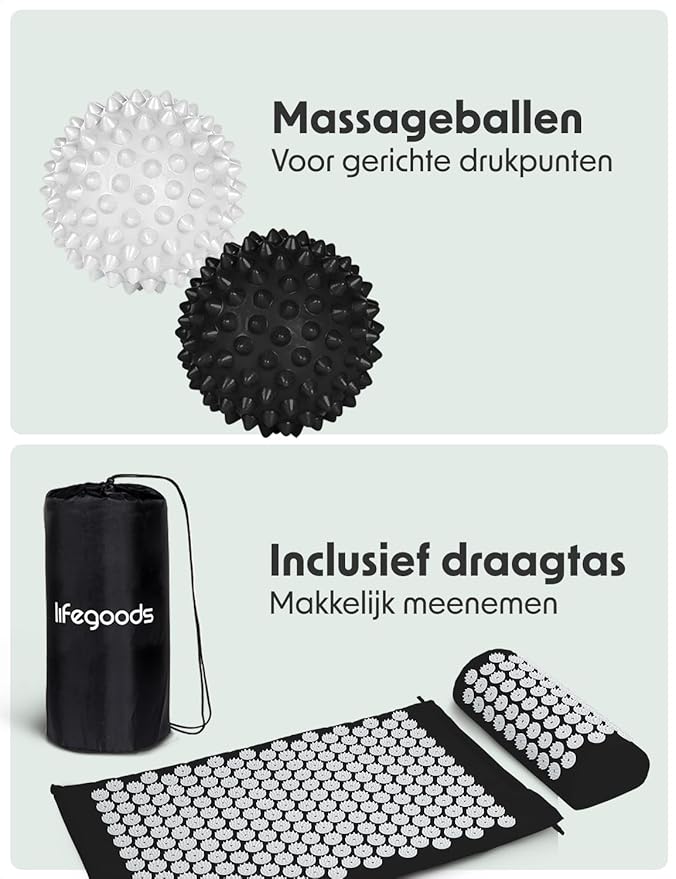 LifeGoods Acupressure Mat With Pillow Set
