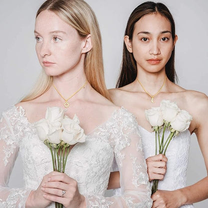 SUNSH 2-Piece Sun &amp; Moon Necklace Set