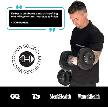 BRAINGAIN Adjustable Dumbbell Set 15 in 1 (Up to 24 Kg)