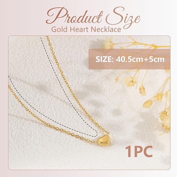 GlamRays Gold Heart Necklace for Women