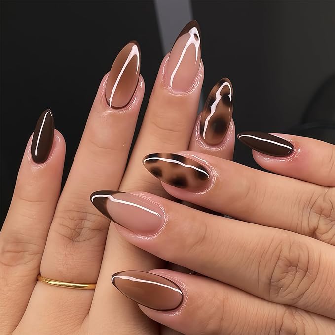 24PCS Short Artificial Press-On Nails