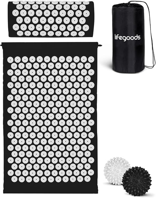 LifeGoods Acupressure Mat With Pillow Set