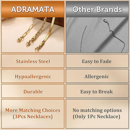 Adramata 3-Piece Adjustable Necklace set