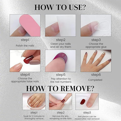 24PCS Short Press-On Nails