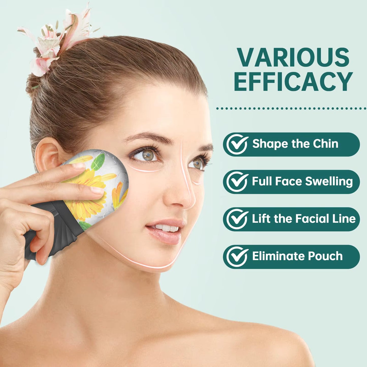 Glow & Ease Ice Roller & Gua Sha Set – Depuff, Sculpt & Glow Naturally