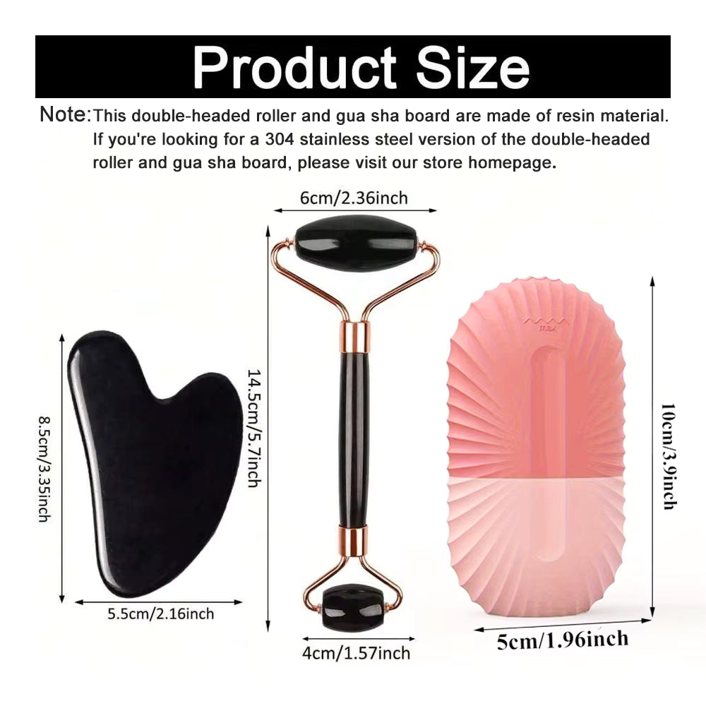 Glow & Ease Ice Roller & Gua Sha Set – Depuff, Sculpt & Glow Naturally