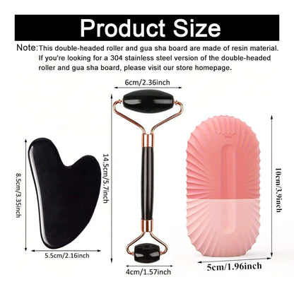 Glow & Ease Ice Roller & Gua Sha Set – Depuff, Sculpt & Glow Naturally